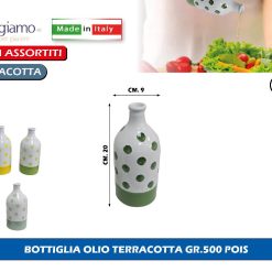 SET 2 BOTTIGLIA OLIO TERRACOTTA GR.500 POIS (Copia)