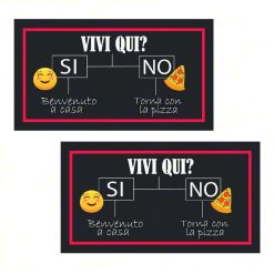 Sicignano | Set 2 Zerbini Prisma Rettangolare 40x70 cm Fantasia Antiscivolo, Spessore 4-5 mm, 100% Gomma Riciclata con Stampa Digitale, Adatto a Interni Esterni, Made in Italy (Benvenuto)