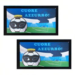 Sicignano | Set 2 Zerbini Prisma Fantasia Napoli 40x70 Rettangolare, Tappeto Gomma con Stampa Digitale, Eco-Friendly, Antiscivolo, Facile da Pulire, Interni Esterni, Made in Italy (Cuore Azzurro)