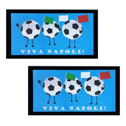 Sicignano | Set 2 Zerbini Prisma Fantasia Napoli 40x70 Rettangolare, Tappeto Gomma con Stampa Digitale, Eco-Friendly, Antiscivolo, Facile da Pulire, Interni Esterni, Made in Italy (Viva Napoli)