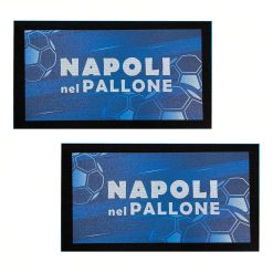 Sicignano | Set 2 Zerbini Prisma Fantasia Napoli 40x70 Rettangolare, Tappeto Gomma con Stampa Digitale, Eco-Friendly, Antiscivolo, Facile da Pulire, Interni Esterni, Made in Italy (Napoli nel Pallone)