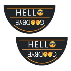 Sicignano | Set 2 Zerbini Prisma Mezzaluna 40x70 cm Fantasia Antiscivolo, Spessore 4-5 mm, 100% Gomma Riciclata con Stampa Digitale, Adatto a Interni Esterni, Made in Italy (Benvenuto)