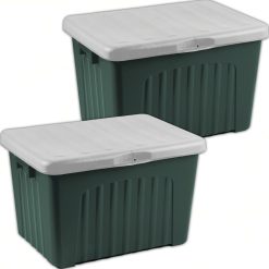 SET 2 Cassapanca Panca Portaoggetti Pandorino Baule con Ruote Multiuso da Giardino Doppio Coperchio Verde 80x58x51h cm (Copia) (Copia)