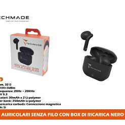 Auricolari Senza Filo Con Box Di Ricarica Nero