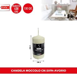 CANDELA MOCCOLO CM.5X9h AVORIO