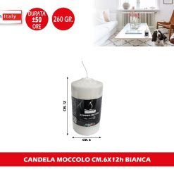 CANDELA MOCCOLO CM.6X12h BIANCA