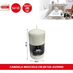 CANDELA MOCCOLO CM.8X15h AVORIO