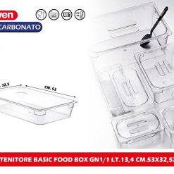 CONTENITORE BASIC FOOD BOX GN1/1 LT.13,4 CM.53X32,5X10h