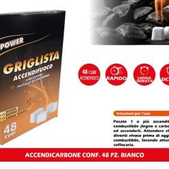 Sicignano | Accendifuoco Griglista 48 Cubi per Barbecue Camino Stufe, Accensione Rapida Sicura Duratura, Formula con Cherosene e Resina, Made in EU, Ideale per Grigliate e Riscaldamento Domestico