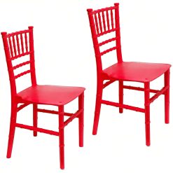 Sicignano | Set 2 Sedioline Baby in Plastica per Bambini – Seduta Ergonomica Robusta, Perfetta per Ludoteca Asilo, Facile da Pulire, Colore Rosso, 31x28x62h cm, Portata Massima 75 kg