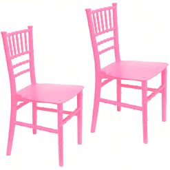 Sicignano | Set 2 Sedioline Baby in Plastica per Bambini – Seduta Ergonomica Robusta, Perfetta per Ludoteca Asilo, Facile da Pulire, Colore Rosa, 31x28x62h cm, Portata Massima 75 kg
