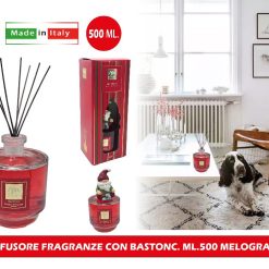 DIFFUSORE FRAGRANZE CON BASTONC. ML.500 MELOGRANO