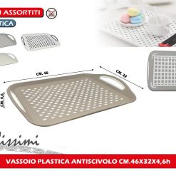 VASSOIO PLASTICA ANTISCIVOLO CM.46X32X4,6h