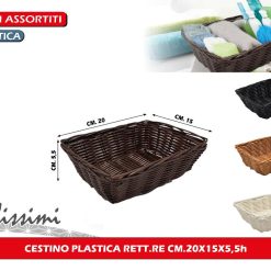 CESTINO PLASTICA RETT.RE CM.20X15X5,5h