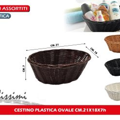 CESTINO PLASTICA OVALE CM.21X18X7h