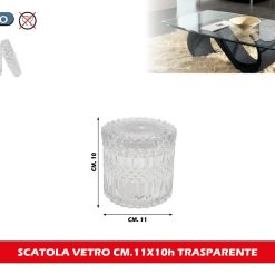 SCATOLA VETRO CM.11X10h TRASPARENTE