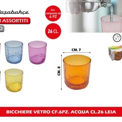 BICCHIERE VETRO CF.6PZ. ACQUA CL.26 LEIA