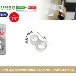 ANELLO SALVAMANIGLIA DOPPIO TRASP. SET 4 PZ.