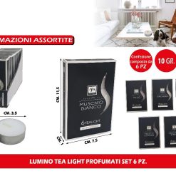 LUMINO TEALIGHT PROFUMATI SET 6 PZ. FRAGRANZE ASS. BIANCO ASS.