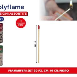 Fiammiferi 20pz 10cm a Cilindro Legno Confezioni Assortite