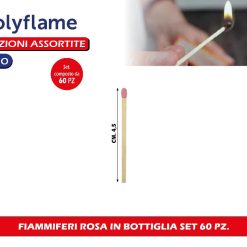 FIAMMIFERI ROSA IN BOTTIGLIA SET 60 PZ.