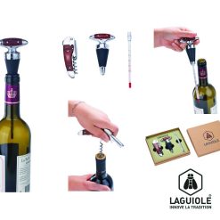 SET 3 PEZZI VINO CORKSCREW STOPPE