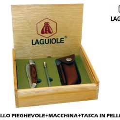 COLTELLO PIEGHEVOLE+MACCHINA+TASCA IN PELLE