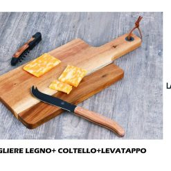 TAGLIERE LEGNO+ COLTELLO+LEVATAPPO