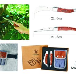 COLTELLI GIARDINO SET 2 PZ. MAN. LEGNO