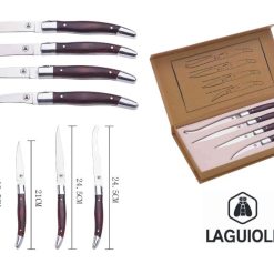COLTELLI CUCINA SET 4 PZ. CON INSERTI LEGNO LAGUIOLE
