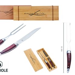 COLTELLO + FORCHETTA SET 2 PZ. MANICO LEGNO (Copia)