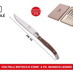 COLTELLI BISTECCA CONF. 6 PZ. MANICO LEGNO (Copia)