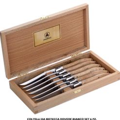 COLTELLI BISTECCA ROVERE BIANCO SET 6 PZ.