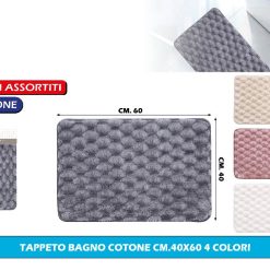 TAPPETO BAGNO COTONE CM.40X60 4 COLORI