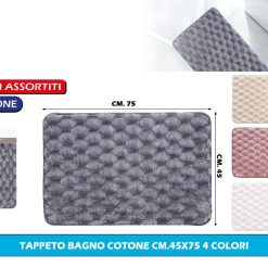 TAPPETO BAGNO COTONE CM.45X75 4 COLORI