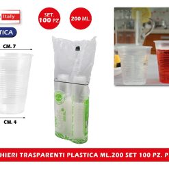 Sicignano | Set 300 Bicchieri in Plastica Trasparente 200 ml, Perfetti per Feste Eventi Compleanni Uso Quotidiano – Ideali per Servire Bibite Cocktail Acqua – Leggeri Resistenti e Usa e Getta