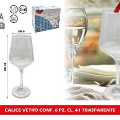 CALICE VETRO CONF. 6 PZ. CL.41 TRASPARENTE