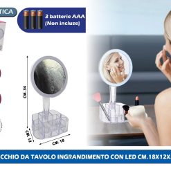 SPECCHIO DA TAVOLO INGRANDIMENTO CON LED CM-.17X12,6X34,5h