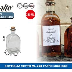 BOTTIGLIA VETRO ML.250 TAPPO SUGHERO