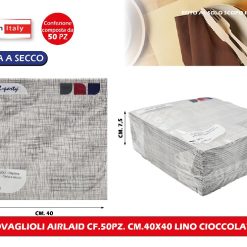 TOVAGLIOLI AIRLAID CF.50PZ. CM.40X40 LINO CIOCCOLATO