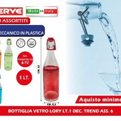 BOTTIGLIA VETRO LORY LT.1 DEC. TREND ASS. 6