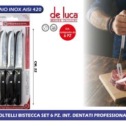 COLTELLI BISTECCA SET 6 PZ. INT. DENTATI PROFESSIONALE