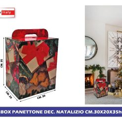 BOX PANETTONE DEC. NATALIZIO CM.30X20X35h