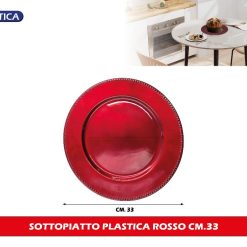 SOTTOPIATTO NATALIZIO PLASTICA CM.33 ROSSO