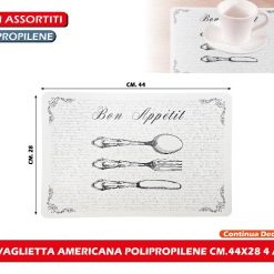 TOVAGLIETTA AMERICANA POLIPROPILENE CM.44X28 4 ASS.