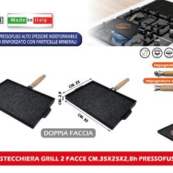 BISTECCHIERA GRILL 2 FACCE CM.35X25X2,8h PRESSOFUSO