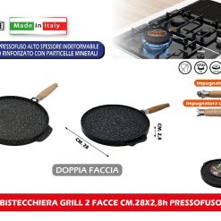 BISTECCHIERA GRILL 2 FACCE CM.28X2,8h PRESSOFUSO