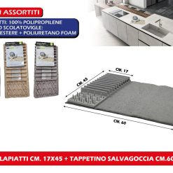 SCOLAPIATTI CM. 17X45 + TAPPETINO SALVAGOCCIA CM.60X45