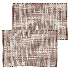 Sicignano | Set 2 Tappeti per Bagno con Intreccio 50x80cm - 60% Cotone, 40% Poliestere - Assorbente e Morbido - Design Elegante Intrecciato - Colore Rosa - Lavaggio a Mano