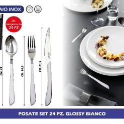 POSATE SET 24 PZ. GLOSSY BIANCO